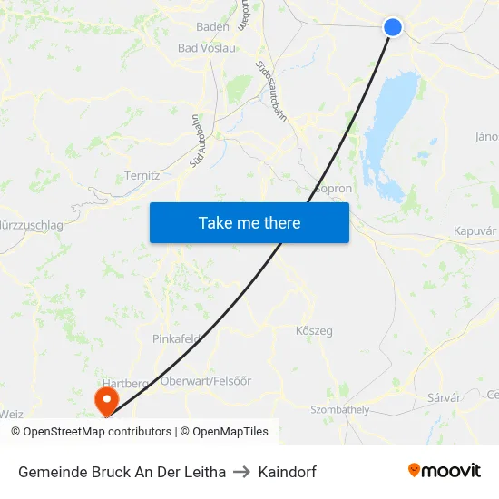 Gemeinde Bruck An Der Leitha to Kaindorf map