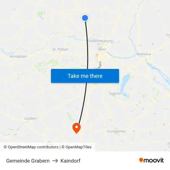 Gemeinde Grabern to Kaindorf map