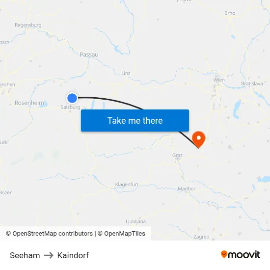 Seeham to Kaindorf map