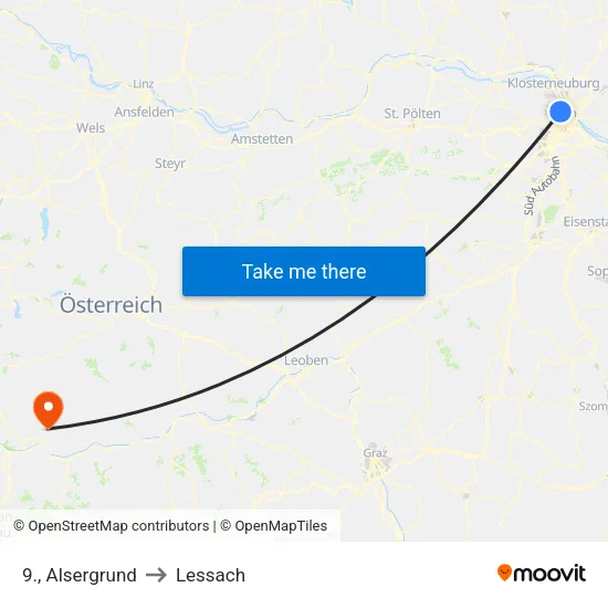 9., Alsergrund to Lessach map