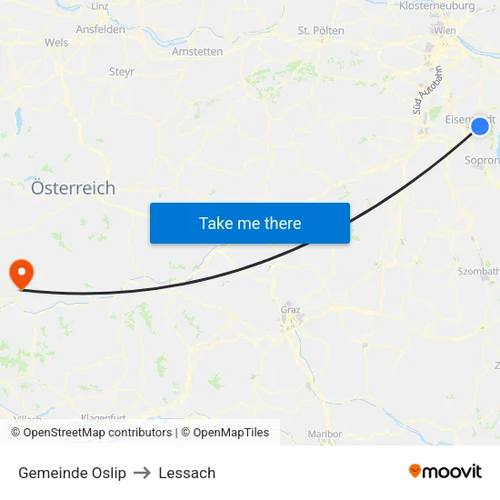 Gemeinde Oslip to Lessach map
