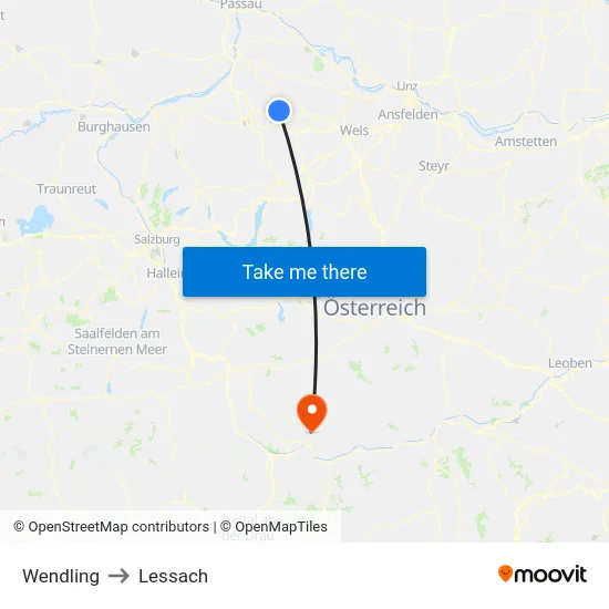 Wendling to Lessach map