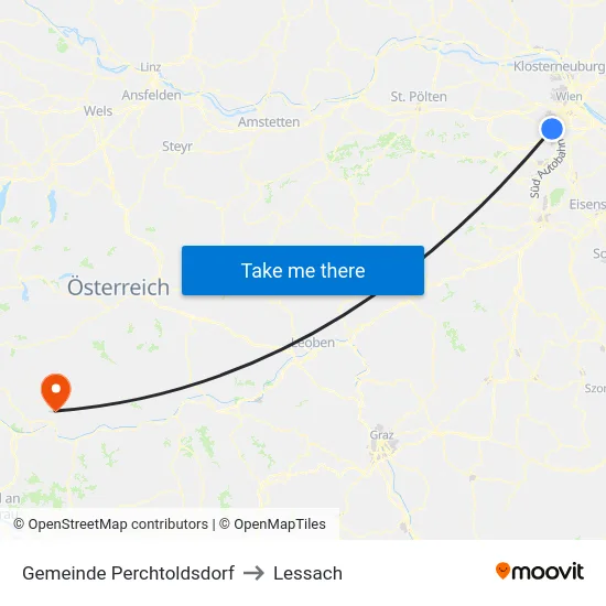 Gemeinde Perchtoldsdorf to Lessach map