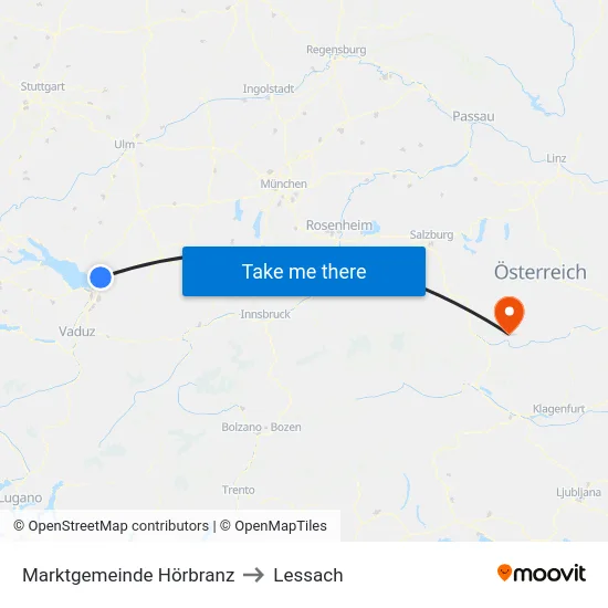 Marktgemeinde Hörbranz to Lessach map