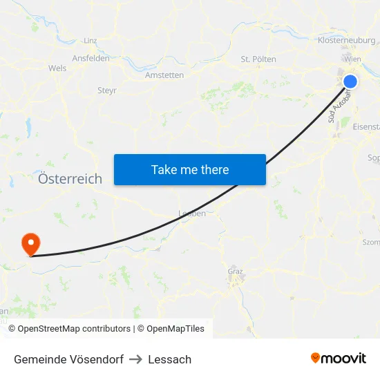 Gemeinde Vösendorf to Lessach map