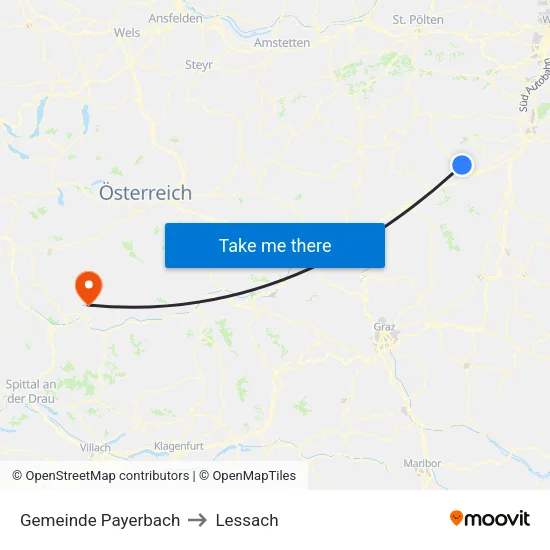 Gemeinde Payerbach to Lessach map