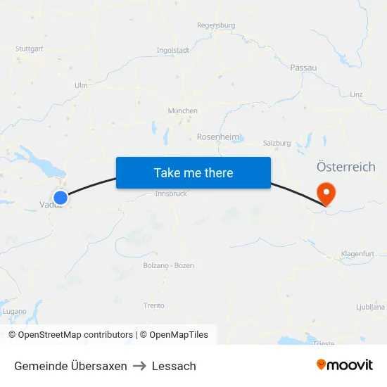 Gemeinde Übersaxen to Lessach map