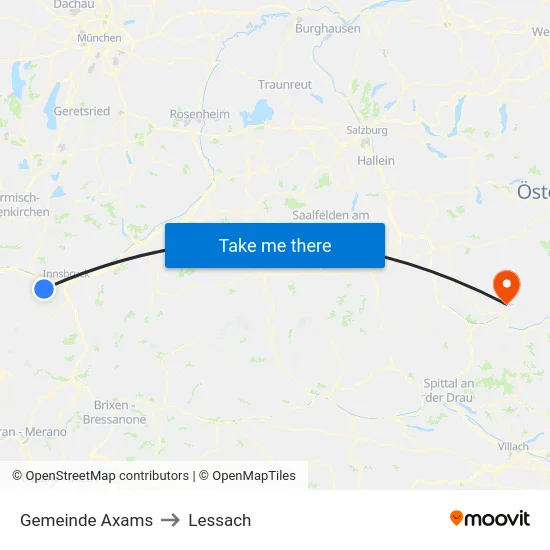 Gemeinde Axams to Lessach map