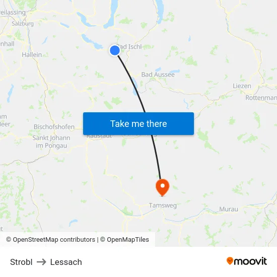 Strobl to Lessach map