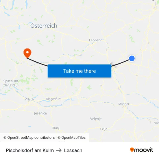 Pischelsdorf am Kulm to Lessach map