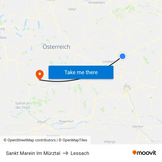 Sankt Marein Im Mürztal to Lessach map