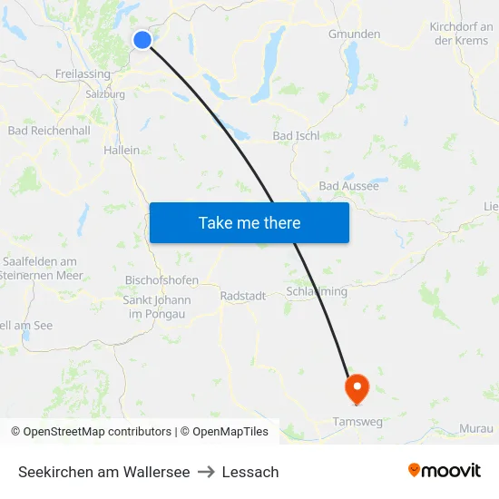 Seekirchen am Wallersee to Lessach map