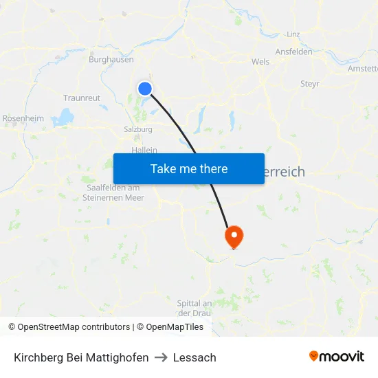 Kirchberg Bei Mattighofen to Lessach map