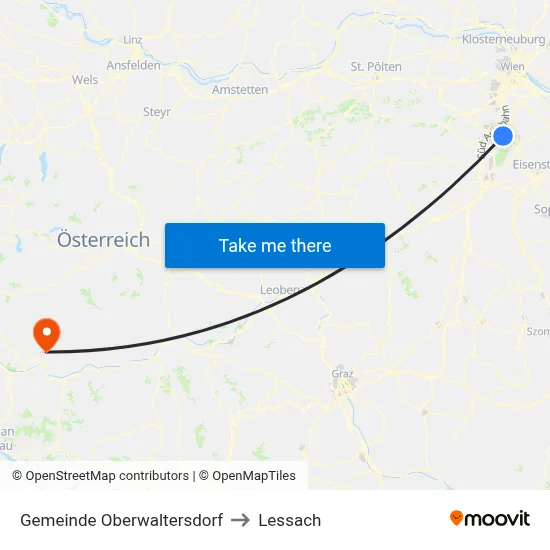 Gemeinde Oberwaltersdorf to Lessach map