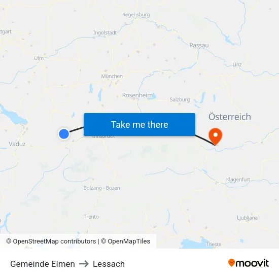 Gemeinde Elmen to Lessach map