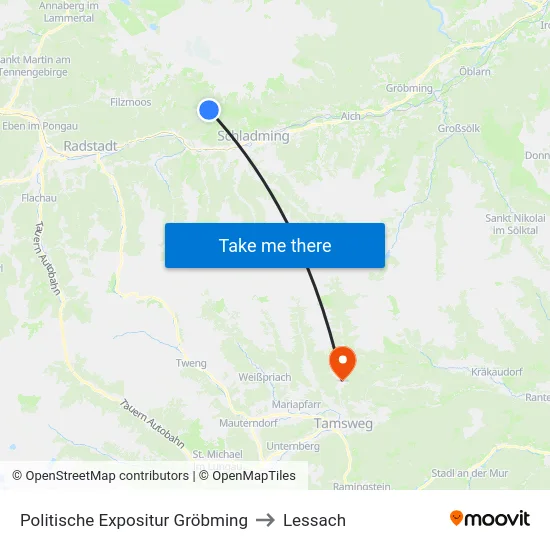 Politische Expositur Gröbming to Lessach map