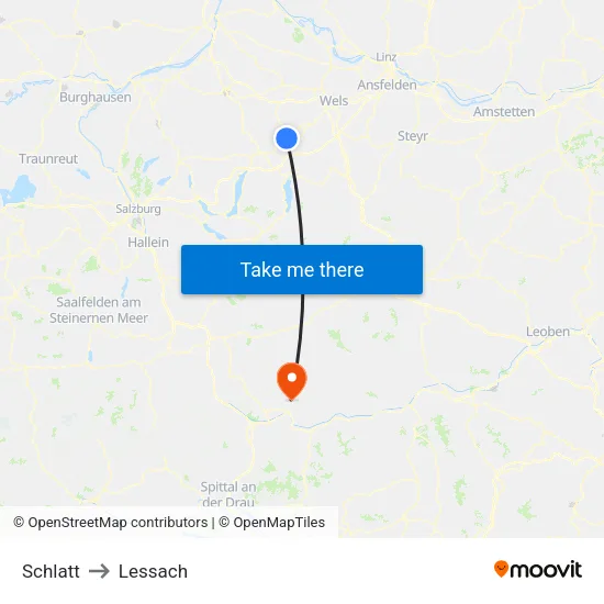 Schlatt to Lessach map