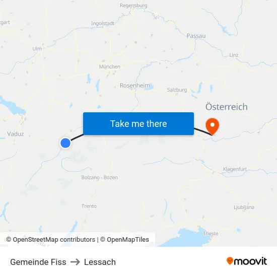 Gemeinde Fiss to Lessach map