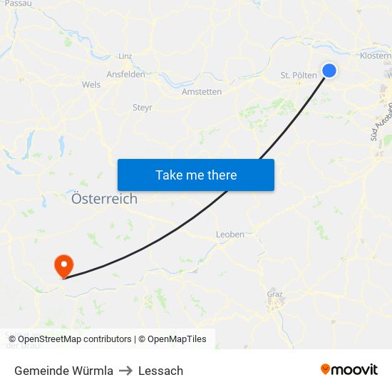 Gemeinde Würmla to Lessach map