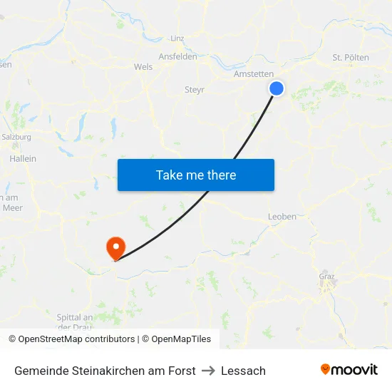 Gemeinde Steinakirchen am Forst to Lessach map