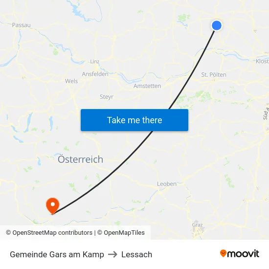Gemeinde Gars am Kamp to Lessach map