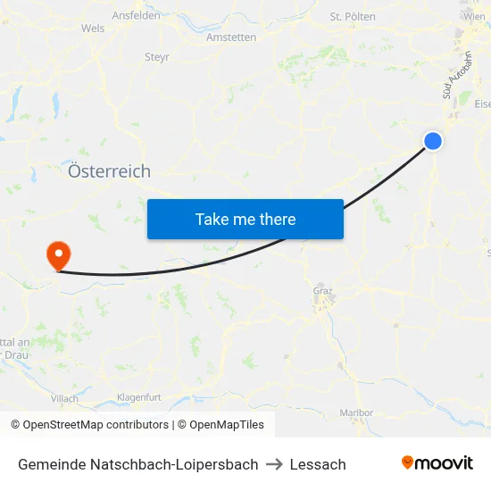 Gemeinde Natschbach-Loipersbach to Lessach map