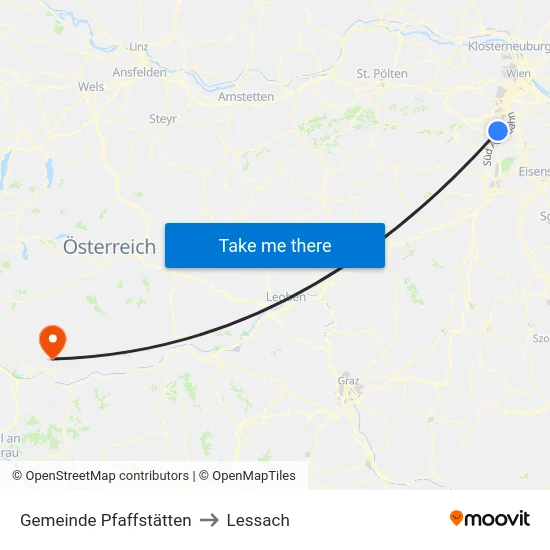 Gemeinde Pfaffstätten to Lessach map
