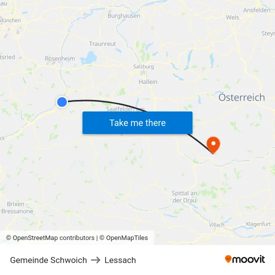 Gemeinde Schwoich to Lessach map