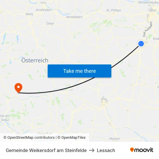 Gemeinde Weikersdorf am Steinfelde to Lessach map