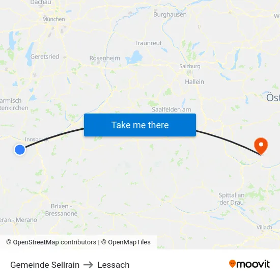 Gemeinde Sellrain to Lessach map