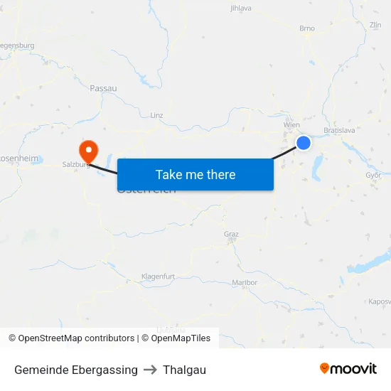 Gemeinde Ebergassing to Thalgau map