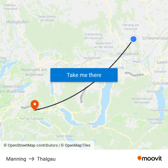 Manning to Thalgau map