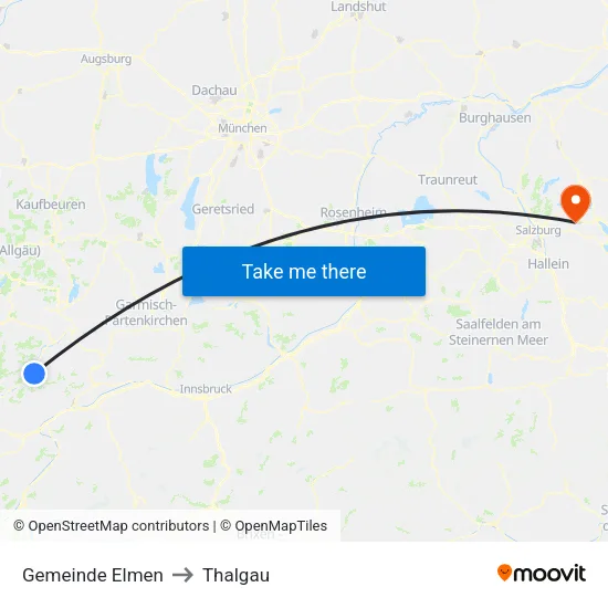 Gemeinde Elmen to Thalgau map
