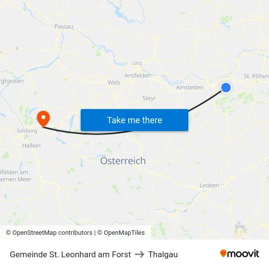 Gemeinde St. Leonhard am Forst to Thalgau map