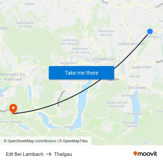 Edt Bei Lambach to Thalgau map