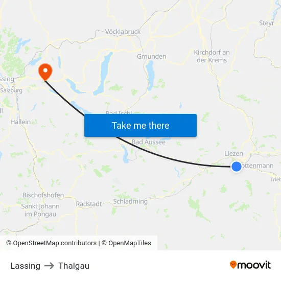 Lassing to Thalgau map