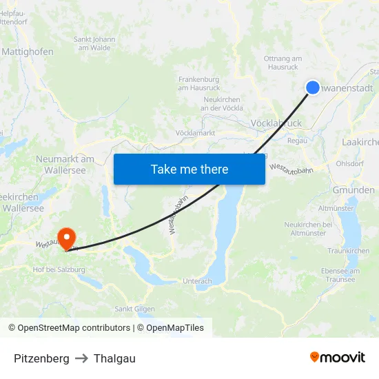 Pitzenberg to Thalgau map