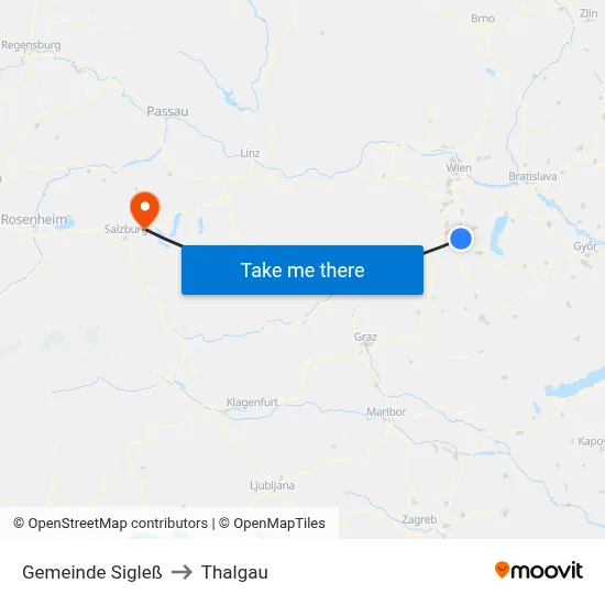 Gemeinde Sigleß to Thalgau map