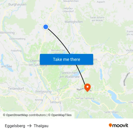 Eggelsberg to Thalgau map