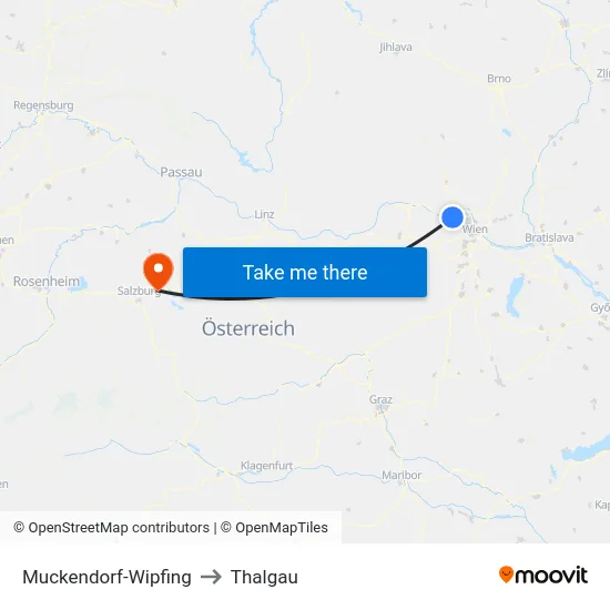 Muckendorf-Wipfing to Thalgau map