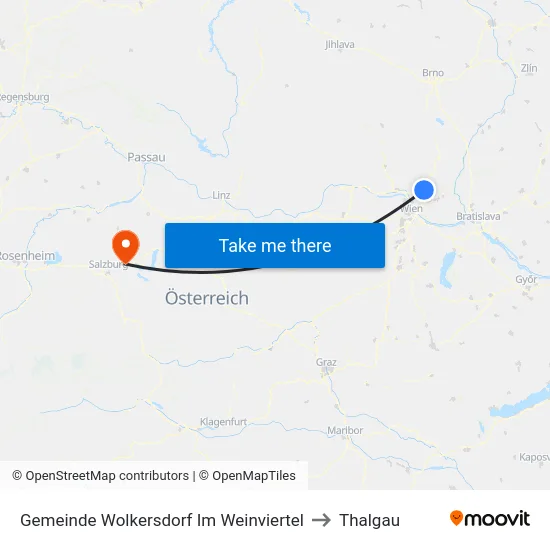 Gemeinde Wolkersdorf Im Weinviertel to Thalgau map