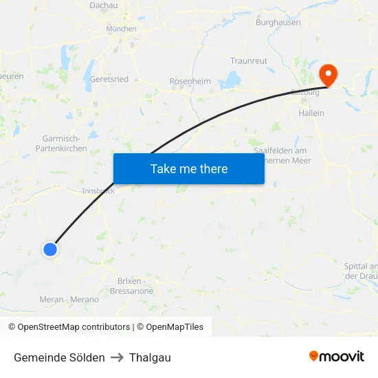 Gemeinde Sölden to Thalgau map
