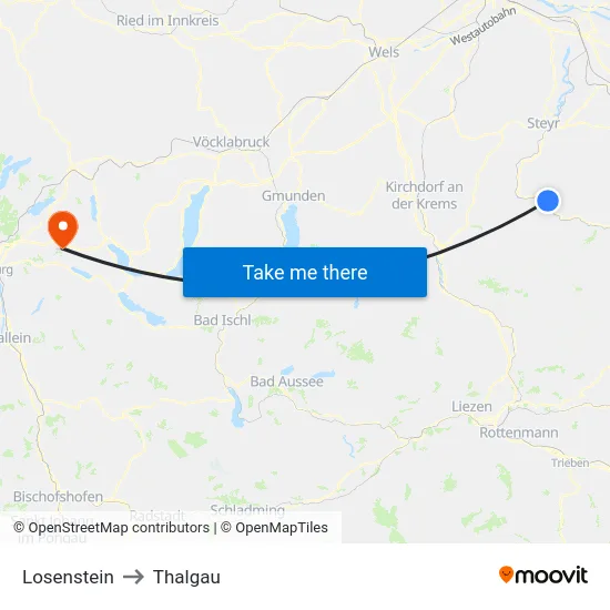 Losenstein to Thalgau map