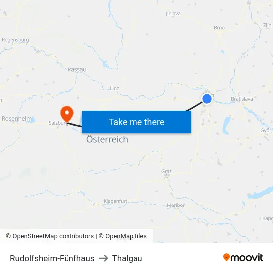 Rudolfsheim-Fünfhaus to Thalgau map