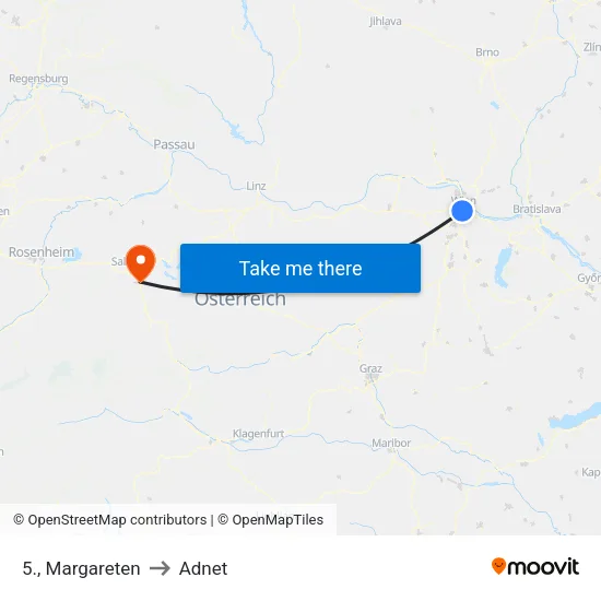 5., Margareten to Adnet map