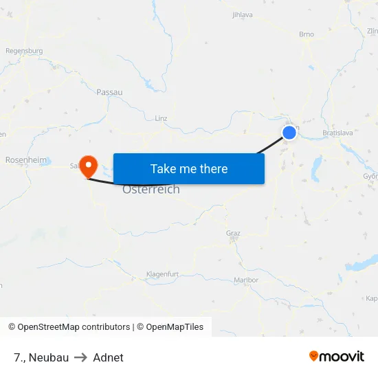 7., Neubau to Adnet map