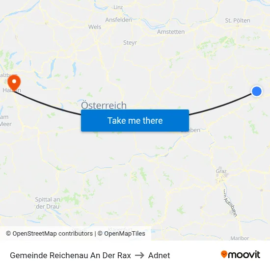 Gemeinde Reichenau An Der Rax to Adnet map