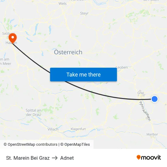 St. Marein Bei Graz to Adnet map