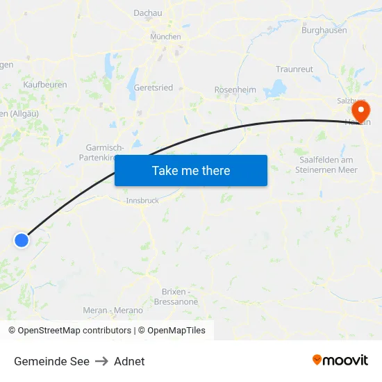 Gemeinde See to Adnet map