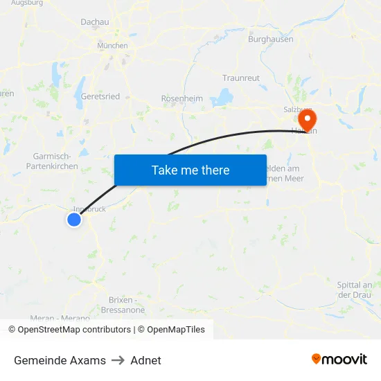 Gemeinde Axams to Adnet map